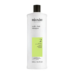 Nioxin System 2 Scalp + Hair Thickening Shampoo for Natural Hair with Progressed Thinning Cleanse & Boost Hair Density with Niacinamide & Biotin