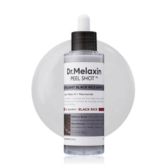 Dr.Melaxin Peel Shot Glow Black Rice Peeling Ampoule, Soft Exfoliating Face and Body Scrub Dead Skin Cells, Blackheads Remover for All Skin Types, 80ml