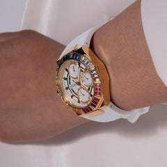 Guess Selene Multi-Function Analog Watch for Women, 39 mm Case Width, White