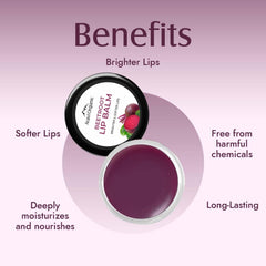 Aravi Organic Beetroot Lip Balm For Women & Men | For Dark Lips, Lip Lightening, Dry & Chapped Lips | Makes Soft & Glossy Lips