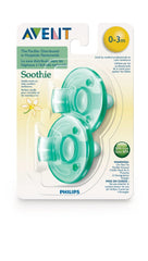 AVENT Philips BPA Free Vanilla Green Soothie Pacifier, 0-3 Months, 4 Pack