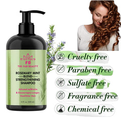 THE FAB BEAUTY Rosemary Mint Strengthening Shampoo Infused With Biotin | Rosemary Hair Growth Shampoo, Cleanses, Revitalizes Weak, Brittle Hair/Nourishing Formula For Healthy Hair, By THE FAB BEAUTY
