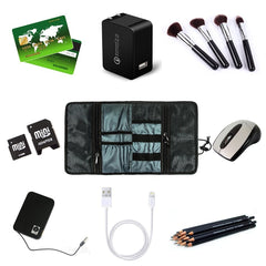 ProCase Electronic Organizer Cord Pouch, Travel Cable Charger Phone Accessories Bag Organizer Roll up Tech Carrying Case for USB Cables SD Memory Cards Earphone Flash Hard Drive