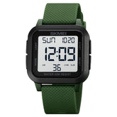 SKMEI Digital Watch - Waterproof Digital Sports Watch with Stopwatch Alarm Countdown Dual Time, EL Backlight Display Digital Watches 42mm Nylon Strap Unisex Wrist Watches for Men Women - Green