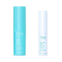 TULA Skin Care 24-7 Power Swipe Hydrating Day & Night Treatment Eye Balm 0.23 oz + Glow & Get It Cooling & Brightening Eye Balm 0.35 oz, 2 Piece Set