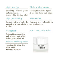 MIMURA Smooth Skin Cover Foundation Primer 20g Pores Makeup Concealer Cream Coverage Japanese Waterproof Makeupbase