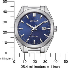 Citizen Men's Analogue Eco-Drive Watch with Stainless Steel Strap BM7620-83L, Silver, Modern