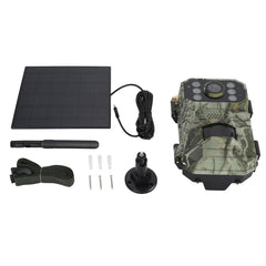 4K Wi-Fi Trail Camera 4G LTE 120° Wide Angle 14MP Motion Detection Night Vision IP66 Waterproof 4G LTE Game Hunting Camera with Solar Charging Panel for Outdoor