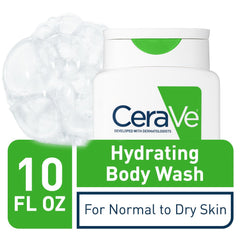 CeraVe Body Wash for Dry Skin | Moisturizing Body Wash with Hyaluronic Acid and Ceramides | Paraben, Sulfate & Fragrance Free | 10 Ounce