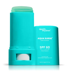 Earth Rhythm Hyaluronic Sunscreen Stick Spf 60, Pa++++ With Ceramides, Water Resistant, Lightweight, No White Cast, Aqua Surge, Sunscreen For Men & Women - 20 Gm - All