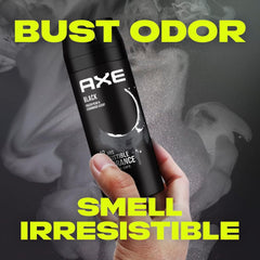 Axe Men Deodorant Body Spray for Long Lasting Odour Protection, Black, 48 hours Irresistible Fragrance, 150ml 540.0 grams, 3.0 count, 3