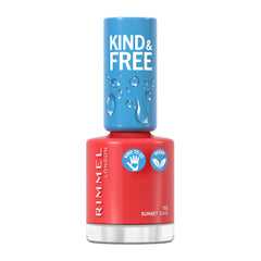 Rimmel Kind & Free Clean Nail Polish - Breathable Top Coat - Plant-Based Formula - Kind To Animals & Vegan - 8 Ml - 25Oz, Shade 155 Sunset Soar