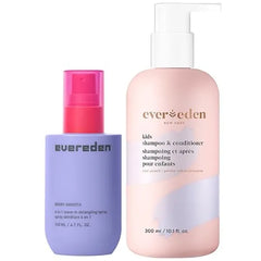 Evereden Kids Hair Set 4 in 1 Leave In Hair Detangling Spray & Shampo and Conditioner 2 in 1 Detangle, Moisturize & Strengthen Gentle, Easy Hair Care for Kids Daily Routine
