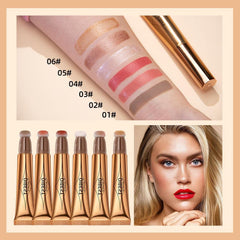 KANZA- Multifunctional Blush Stick Makeup | Liquid Face Blush Concealer Pen | Waterproof Body Face Contouring Makeup | Matte Finish Liquid Contour Stick with Soft Cushion Applicator | 15g (#02)