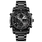 SKMEI Mens Wrist Watch,Stainless Steel Analog Digital Sport Wrist Watch for Men, Black, Digital