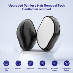 FREEAIR Crystal Hair Remover, Magic Painless Silky Smooth Hair Eraser Hair Removal Legs Arm Epilator Tool for Women and Men (JM-Black)