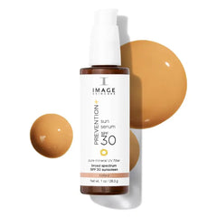 IMAGE Skincare, PREVENTION+ Sun Serum SPF 30 Mineral Sunscreen for Face, Non Comedogenic, Wear Under Makeup, Perfect Travel Size, 1 Oz