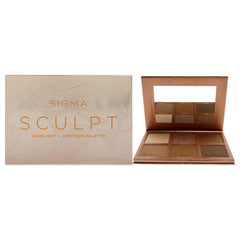 Sigma Beauty Sculpt Highlight and Contour palette, 6 pigmented shimmery & matte shades, vegan makeup, blendable & buildable for flawless finish.