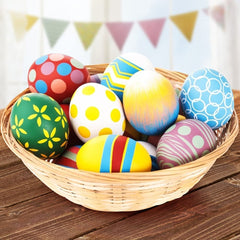 SALLYFASHION Easter Eggs Wooden Fake Eggs 9 Pieces -White Color