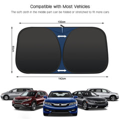 Rescien Foldable Car Windshield Sunshade with Storage Pouch,Front Windshield Reflective Sunshad,Car Front Window for Top Blocks UV Rays and Sun Heat Protection, Keeps Vehicle Cooler(56 * 31.5inch)