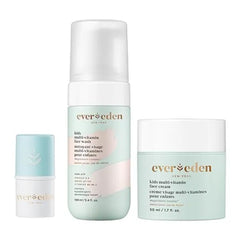 Evereden Kids Happy Face Duo Melon Juice and Lip Balm Multi Vitamin Kids Face Wash, Face Cream and Lip Balm Set Clean & Vegan Skin Care for 3+