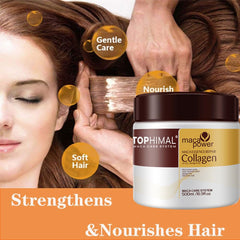 Original Maca Collagen Hair Treatment Mask 500ml | Deep Repair Conditioning Mask with Argan Oil for Dry Damaged Hair | Produce Smooth Sliky and Strong Hair Naturally | All Hair Types,16.9 oz