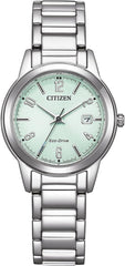CITIZEN FE1241-71X Women's Analogue Quartz Watch with Stainless Steel Strap, Green, Bracelet
