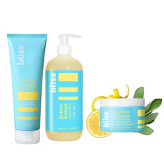 Bliss Lemon & Sage Scented Trio - Lemon & Sage Body Butter, Body Scrub and Body Wash - Daily Use Skincare - Clean, Vegan, Cruelty-Free