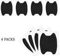 Blilo 4PCS Car Door Handle Sticker, Carbon Fiber Anti-Scratches Car Door Cup Protector, Non-Marking Auto Door Handle Protective Film, Universal for Most Car Handles (Black/4PCS)