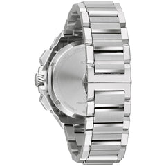 Bulova Men's Precisionist Chronograph Blue Dial Stainless Steel Watch | 44.5mm | 96B349 - Silver