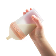 BORRN Silicone Baby Bottle, 100% BPA Free Silicone, Easy to Clean Two Piece Design, Soft to Hold, Non Toxic Silicone Feeding Bottle | 240ml