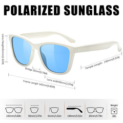 KANASTAL Polarized Sunglasses for Women, Classic Square Mens Sun Glasses, Lightweight Shades for Womens Outdoor 100% UV400 Protection Driving Fishing Golf Outdoor Activities