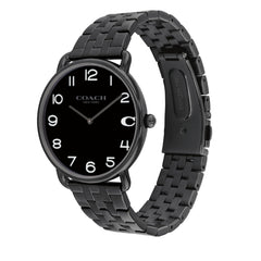 Coach Elliot Qtz Basic Black Round Dial Men's Watch|Ionic Plated Black Steel Material|Black Color Band - 14602670