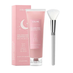 ZZILME Overnight Wrapping Face Mask, Hydrolyzed Collagen & Hyaluronic Acid Firming Night Mask, Deep Hydration & Radiance, Smooths Micro-Wrinkles, 2.5 fl oz