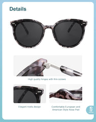 SOJOS Classic Retro Round Sunglasses Women Men Large Glasses SJ2067
