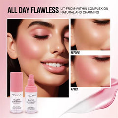 NIKITA.VIVI Blush Color Changing for Face 30ml, All Day Flawless Colour Changing Blush, Temperature Change Liquid Blushes for Mature Skin, Long Lasting Waterproof Natural Charming Blusher for Face