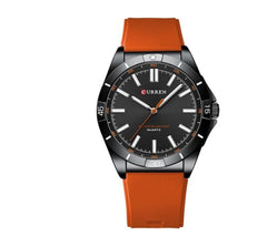 CURREN New Model CURREN Men's Analog Quartz Wrist Watches Simple Watches Silicone Band Luminous Wristwatch Business Men 8449 Fashion - ORANGE BLACK