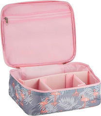 SKY-TOUCH Large-capacity Travel Makeup Cosmetic Bag Shower Bags,Portable and Large Capacity Travel Shower Toiletries Organizer for Women,Flamingo,20×20×10cm,Multi Color