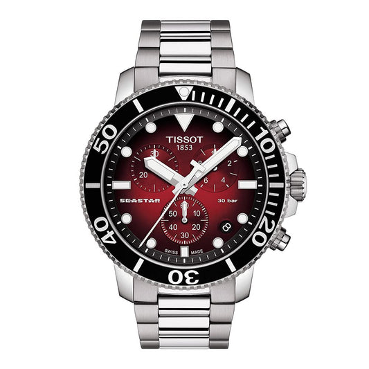Tissot SEASTAR GTS QTZ CHR SS RD IND - Red