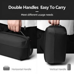 Skycare Portable Travel hand bag - Electronic Organizer for MacBook Charger, Cables, Power Bank, Hard Drive, and More - Water-Resistant Digital Storage Bag with Removable Card Slots (Black)