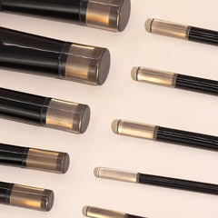 Duomama Travel-Friendly 10pcs Makeup Brush Set with Brush Pouch - Mini Brushes for On-The-Go Beauty - Complete Cosmetic Kit for Easy Touch-Ups - Portable and Convenient (Black)