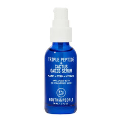 Youth To The People Triple Peptide + Oasis Face Serum - Hydrating + Firming Serum for Dry Skin, Plumps Fine Lines with 4 Types of Hyaluronic Acid, Peptides, Preps for Makeup, Fragrance-free - 1 fl oz