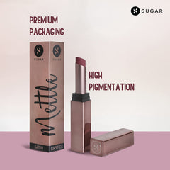 Sgar Cosmetics Metal Satin Lipstick - 02 Elizabeth (Pink Chicks), Pink, Ultra Hydrating, 2.2 g, Smooths Fine Lines