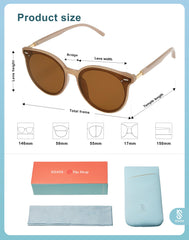 SOJOS Classic Retro Round Sunglasses Women Men Large Glasses SJ2067