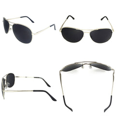 J+S Premium Military Style Classic Aviator Sunglasses, Polarized, 100% UV protection for Men Women