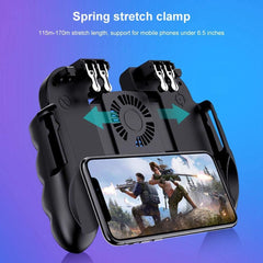 OSYA Mobile Game Controller For PUBG, Goglor Android & Iphone L1R1 Aim And Shoot Triggers Joystick Gamepad With Cooling Fan For Battle Royalet(include 2 Finger Sleeve)