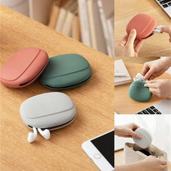 Portable Bag Charging Cable,Silicone Data Cable Storage Box,Multifunction Travel Cable Organizer, for Wired Earbuds