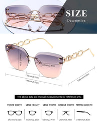 AEVOGUE Sunglasses For Women Oversized Rimless Diamond Cutting Lens Sun Glasses AE0534
