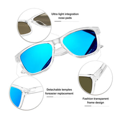KANASTAL Polarized Sunglasses for Women, Classic Square Mens Sun Glasses, Lightweight Shades for Womens Outdoor 100% UV400 Protection Driving Fishing Golf Outdoor Activities
