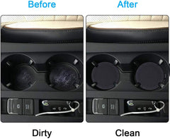 ELECDON Car Coasters, ELECDON PVC Car Cup Holder Insert Coaster, Anti Slip Universal Vehicle Interior Accessories Cup Mats for Men or Women (7 CM Diameter, Black, 4 Pack)